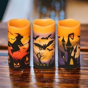 Halloween LED Light Up Candles Witch Bats‎ Decor